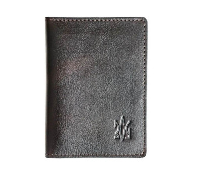 Шкіряна обкладинка для військового квитка ЗСУ шоколад Grande Pelle 257620