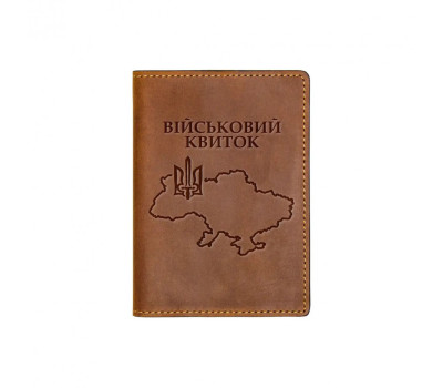 Шкіряна обкладинка для військового квитка Кордон Grande Pelle 257123UA