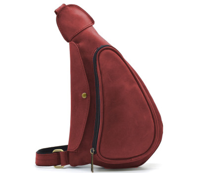 Червона сумка рюкзак слінг шкіряна на одне плече RR-3026-3md TARWA 1