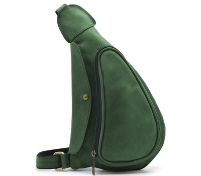 Зелена сумка рюкзак слінг шкіряна на одне плече RE-3026-3md TARWA