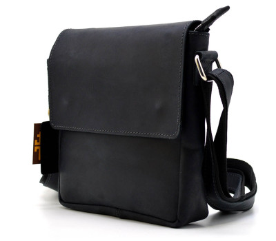 Кожаная сумка на плечо с 4 карманами черная TARWA RA-4129-4sa