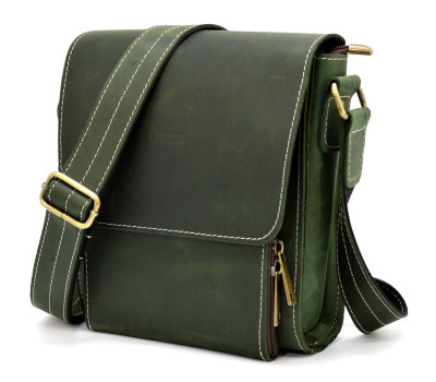 Кожаная сумка через плечо мужская RE-3027-3md от TARWA зеленая