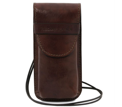 Ексклюзивний шкіряний футляр для окулярів / Смартфона великий розмір TL141321