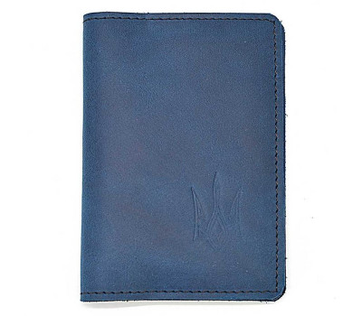 Шкіряна обкладинка на паспорт, військовий квиток TARWA RK-passp синя