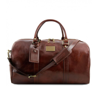 Дорожня шкіряна сумка-даффл із кишенею ззаду Tuscany TL141247 Voyager