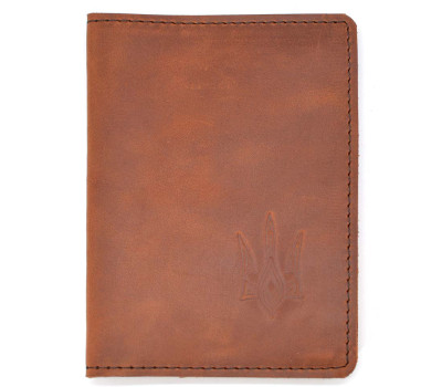 Шкіряна обкладинка на паспорт, військовий квиток TARWA RB-passp коньяк