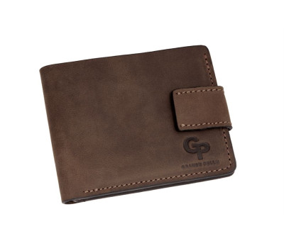 Портмоне Onda із застібкою, коричневий Grande Pelle 517120