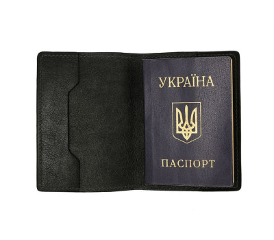 Обкладинка для паспорта, чорний Grande Pelle