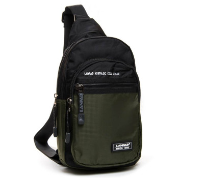 Сумка чоловіча на плече нейлон Lanpad 83005 green Podium