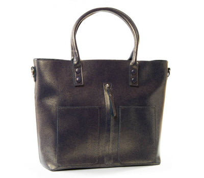 Сумка Жіноча Класична шкіра PODIUM P24 8776 grey-gold Podium