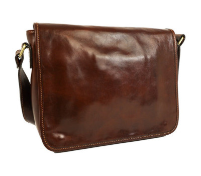 Кожаная сумка мессенджер Time Resistance 1173301 The Stranger коричневый