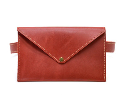 Женская поясная красная сумка-конверт TARWA RR-1002-3md