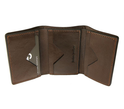 Портмоне, глянцева шкіра, шоколад GP