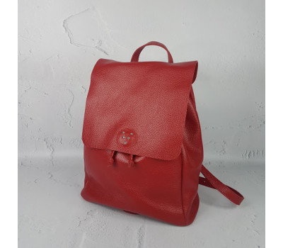 Рюкзак жіночий "Неаполь" натуральна шкіра, червоний флотар