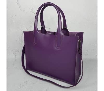 Сумка жіноча "СОЛО" натуральна шкіра, фіолетова матова