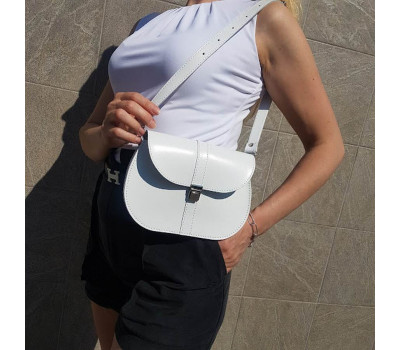 Сумка жіноча "ФЛОРА" натуральна шкіра, біла матова