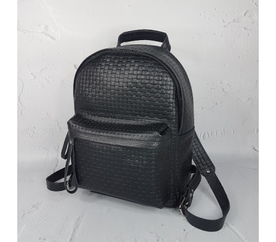 Рюкзак чоловічий "Баггі" натуральна шкіра, чорний венето