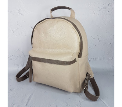 Рюкзак жіночий "Баггі" натуральна шкіра, слонова кістка флотар