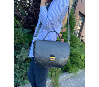 Сумка жіноча "Луна" натуральна шкіра, сірий металік флотар