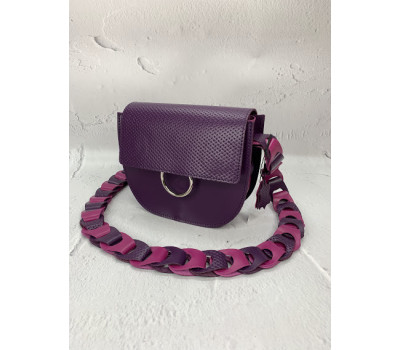 Сумка жіноча "Рута" натуральна шкіра, фіолетова/фуксія