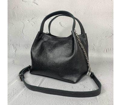 Сумка жіноча "Жаклін" натуральна шкіра, сірий металік флотар