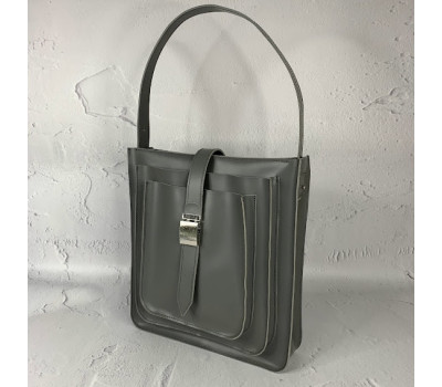 Сумка женская "Грейс" натуральная кожа, серая матовая