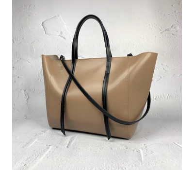 Сумка жіноча "Лад’я" натуральна шкіра, латте матова