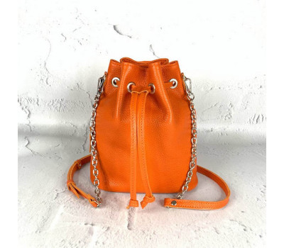 Сумка жіноча "Бель" натуральна шкіра, оранжевий флотар