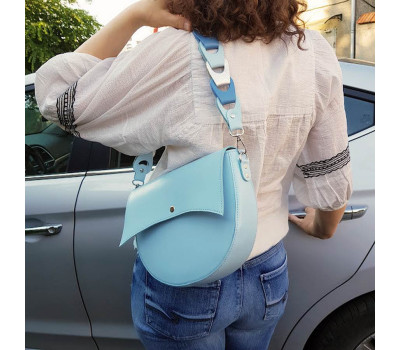 Сумка жіноча "Асоль" натуральна шкіра, блакитна