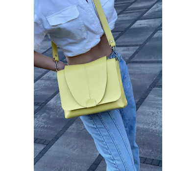 Сумка жіноча "Мішель" натуральна шкіра, жовта матова