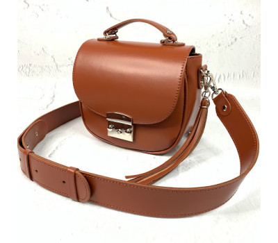 Сумка жіноча "Ріміні" натуральна шкіра, гончарна глина матова