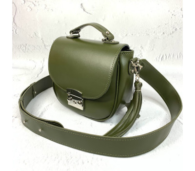 Сумка жіноча "Ріміні" натуральна шкіра, хакі матова