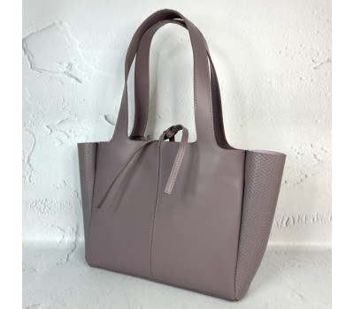 Сумка жіноча "МАРГО" натуральна шкіра, сіро-бузкова