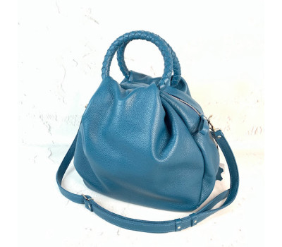 Сумка жіноча "Юта" натуральна шкіра, синя флотар