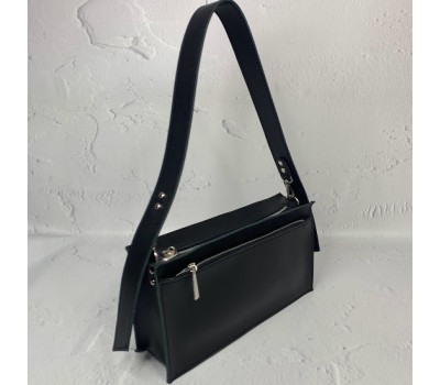 Сумка женская "Паола" натуральная кожа, черная портофино