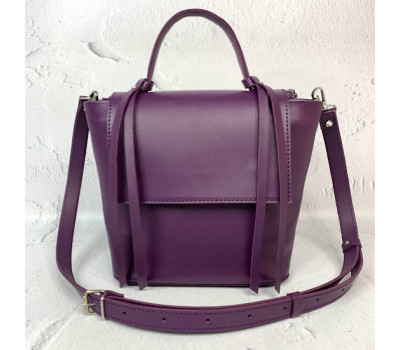 Сумка жіноча "Керрі" натуральна шкіра, фіолетова