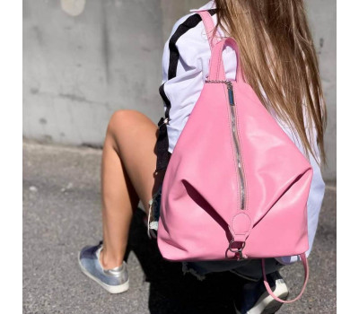 Рюкзак женский "Парис" натуральная кожа, рожевий