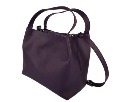 Сумка женская "Жаклин-плюс" натуральная кожа, баклажан суперматовая