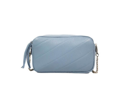 Сумка женская "МИА" натуральная кожа, голубая