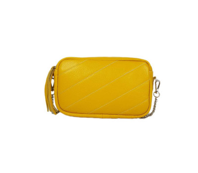 Сумка женская "МИА" натуральная кожа, желтая