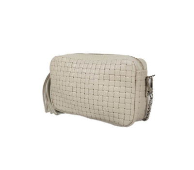 Сумка-барсетка "МИА" натуральная кожа, слоновая кость венето