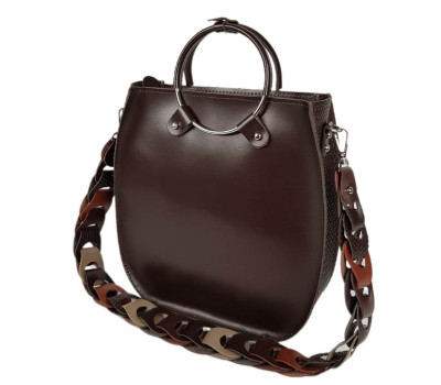 Сумка жіноча "Мальва" натуральна шкіра, шоколад