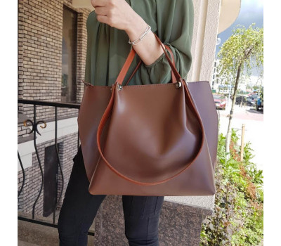 Сумка женская "Кристал" натуральная кожа, коньячная