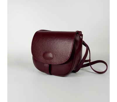 Сумка жіноча "Ріміні" натуральна шкіра, бургунді матова рептилія