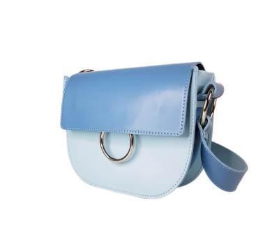 Сумка жіноча "Рута" натуральна шкіра, блакитна