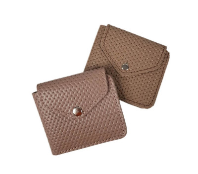 Портмоне натуральная кожа, латте с тиснением под плетенку