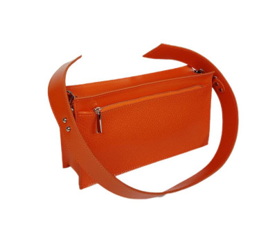 Сумка жіноча "Паола" натуральна шкіра, помаранчева