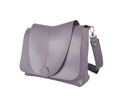 Сумка жіноча "Мішель" натуральна шкіра, колір сіро-бузковий