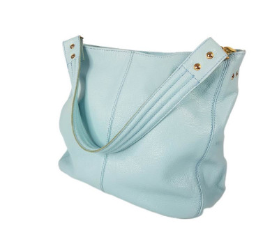 Сумка жіноча "Єва" натуральна шкіра, блакитна