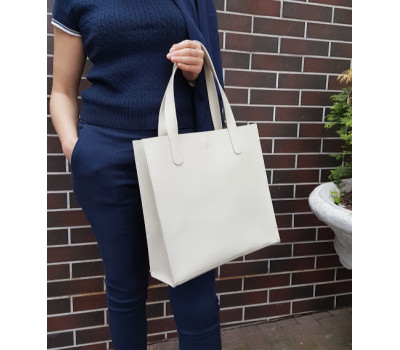 Сумка-пакет женская "Анэт" натуральная кожа, слоновая кость